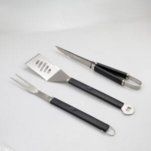 3 Pieces Portable Stainless Steel BBQ Tools Set