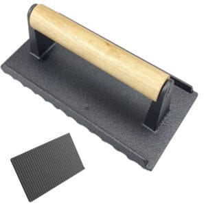 Heavy Duty Cast Iron Rectangle Burger Bacon Press