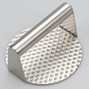 Stainless steel burger press
