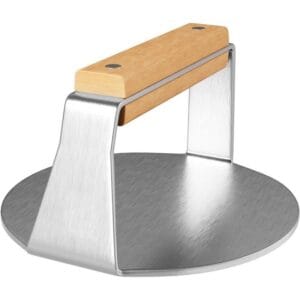 Stainless steel burger press