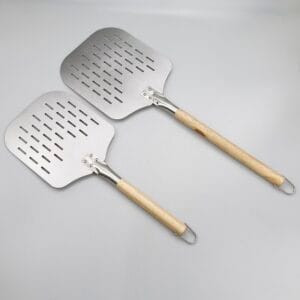 Stainless Steel Perforated Pizza Peel with Detachable Wood Handle