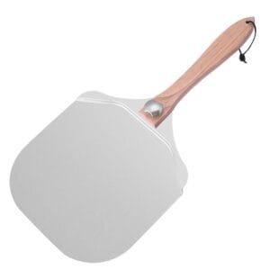Aluminum Homemade Pizza Peel with Detachable Rubber Wood Handle