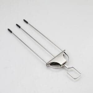 14 Inch BBQ Accessory Grill Long BBQ Meat Vegetable 3 Way Skewers BBQ Tool 3-Prong Grilling Skewer