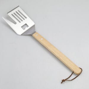 Stainless Steel BBQ Spatula 5 in 1 Including Fork Turner Shovel Bottle Opener With Wood Handle