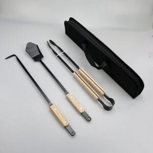 Metal Cast Iron Wood Handle Fireplace Tool Kit Set for BBQ Accessories
