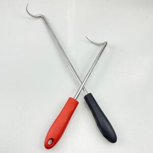 2 Pack Pigtail Food Flipper, 17 Inch and 12 Inc Meat Hook Flippers Turners With Stainless Steel Shafts