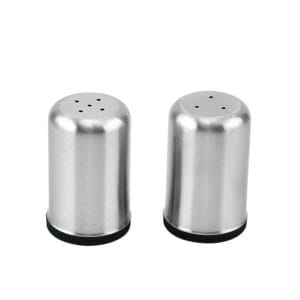 Medium Round Top Stainless Steel Salt and Pepper Shaker Set for Kitchen