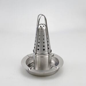 Chicken Grill Rack BBQ Grilling Cooker Stainless Steel Chicken Roaster Stand with Drip Pan