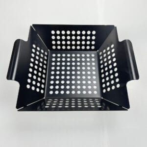 Square Nonstick Carbon Steel Grill Basket with Dual Handles