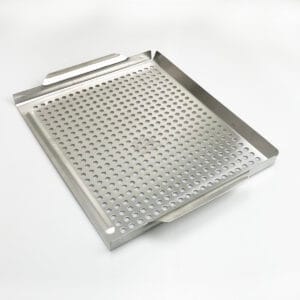 Stainless Steel Perforated BBQ Grill Tray With Handles