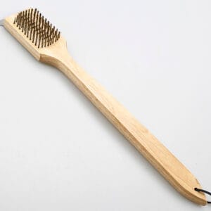 Barbecue Grill Cleaning Brush with Long Wood Handle