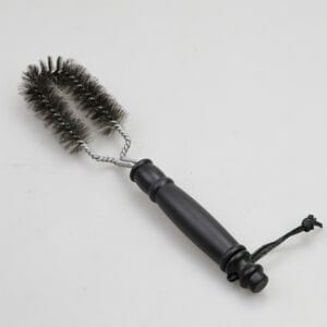 Dual Bristle Stainless Steel Grill Brush with Ergonomic Plastic Grip