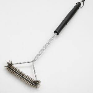 Angled Triangle Steel Wire Grill Brush with Long Non Slip Handle