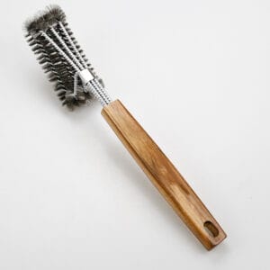 Grill Barbecue Cleaning Brush with Long Wood Handle