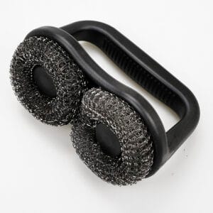 Stainless Steel 2-Cup Cleaning Brush Heat-Resistant Metal Wire Brush Tool with Durable Plastic Handle