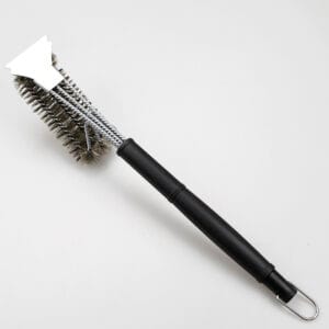 Stainless Steel BBQ Cleaning Brush with Long Handle and Scraper Metal Grill Tool for Efficient Cleaning