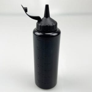 350ml Black Flip Top Squeeze Sauce Bottle With Embossed Scale Mark