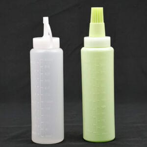 BBQ Chill Ketchup Bottle Plastic Sauce Dispense Squeeze Bottle Plastic Squeeze Sauce Bottle with Oil Brush