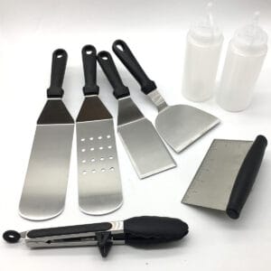 8 Piece Professional Grade Grill Griddle BBQ Tool Set
