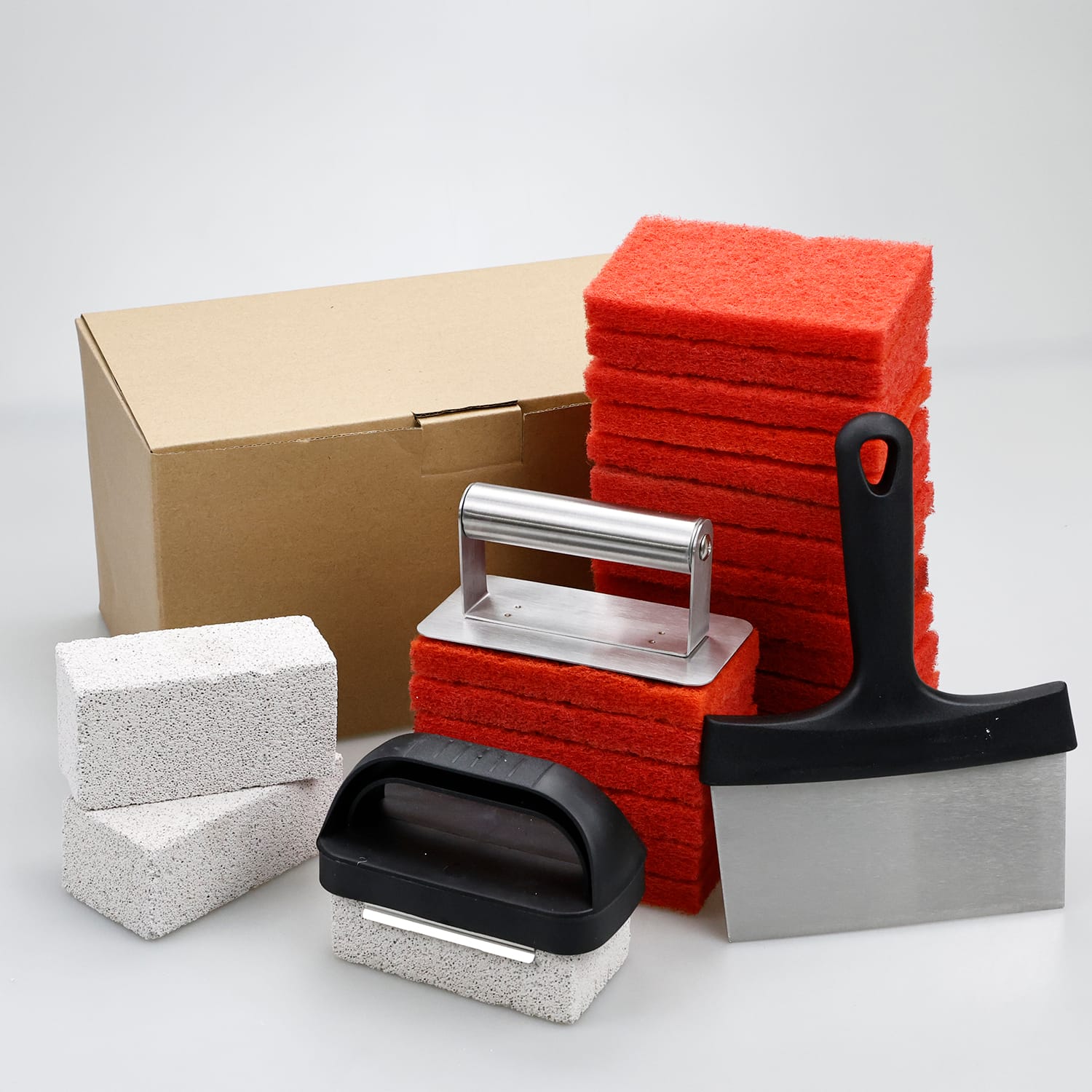Grill Scraper for Blackstone Griddle Cleaning Kit, BBQ Pumice Stone Cleaning Bricks and Cleaning Brush Sponge Pads Custom