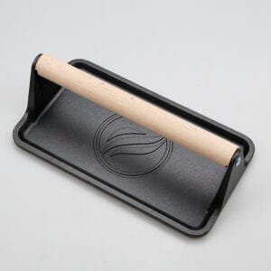 Bacon Hamburger Press for Griddle Flat Top Teppanyaki Press Seasoned Cast Iron Grill Weight With Wooden Handle
