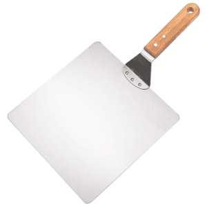 Stainless Steel Pizza Peel with Wooden Handle Rectangular Pizza Paddle